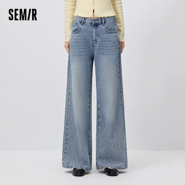 ខោខូវប៊យ Semir សម្រាប់នារី រចនាបែប Rhinestone រលុងបន្តិច ស្ដើង សាមញ្ញ ស្លៀកប្រចាំថ្ងៃ 2026
