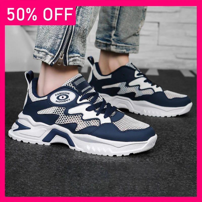 Men Sports Shoes New Mesh Breathable Comfortable Versatile Flat Shoes Summer Outdoor Jogging Casual Fitness Shoes for Men