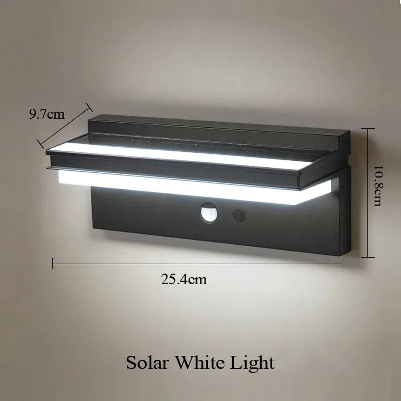 Solar Power Wall Lamp IPX5 Waterproof Garden Lights Motion Sensor  Energy Saving Light for Exterior Spot Porch Yard Lighting