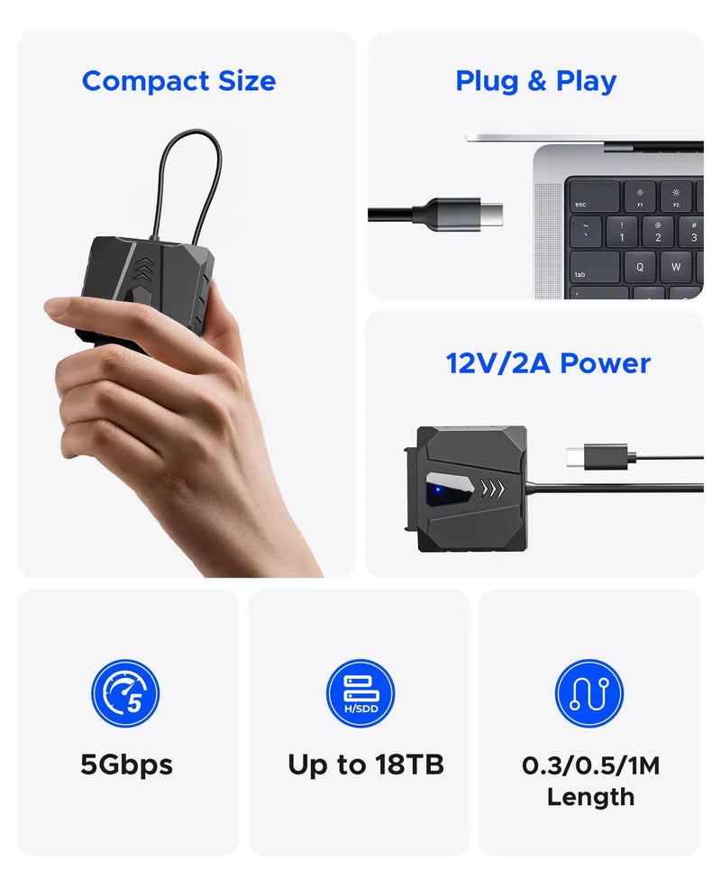 ORICO HDD Drive Adapter USB 3.0 to SATA Cable SATA Converter SATA Adapte For 2.5'' HDD/SSD External Hard Drive Disk