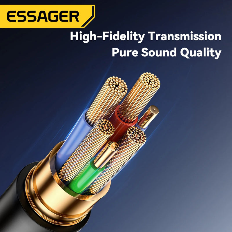 ឧបករណ៍ភ្ជាប់ USB Bluetooth របស់ Essager សម្រាប់ភ្ជាប់ឧបករណ៍បំពងសម្លេងឥតខ្សែប្រភេទ USB ទៅ Jack ទំហំ 3.5mm សម្រាប់ឧបករណ៍បញ្ជូនសំឡេង និងឧបករណ៍ទទួលសំឡេងរថយន្ត។