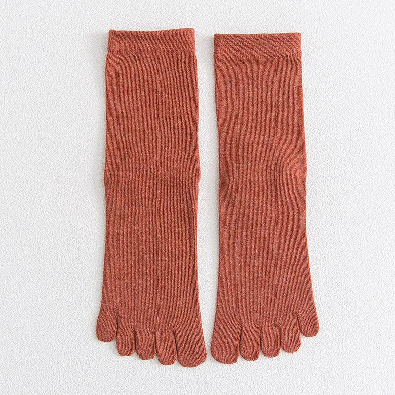 WRELS 1/2/3 Pairs Running 5 Finger Socks Moisture Wicking Toe Socks Women Anti‑Blister Breathable Hiking Athletic Crew Socks