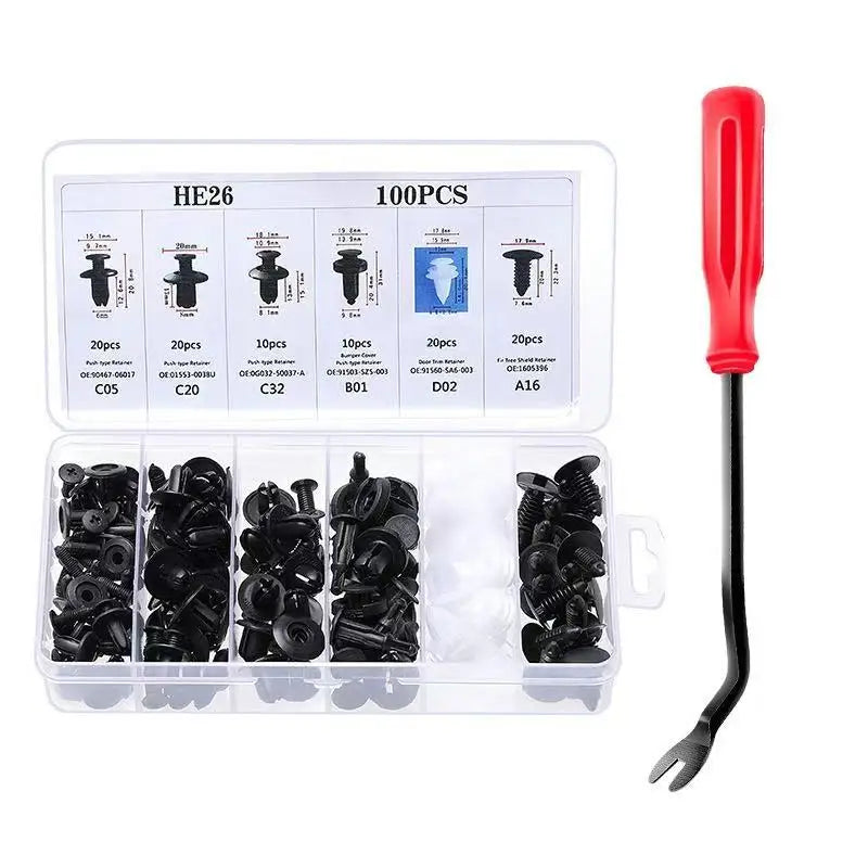 Auto Fastener Clip Mixed Car Body Push Retainer Pin Rivet Bumper Door Trim Panel Fastener Kit Car Clip 100/50 Box /Bag Packaging