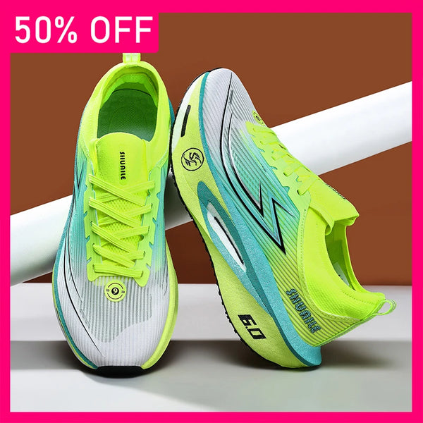 Unisex Sneakers High Quality Mesh Breathable Marathon Light Outdoor Training Shoes Thick Soled Damping Anti Slip Running Shoes