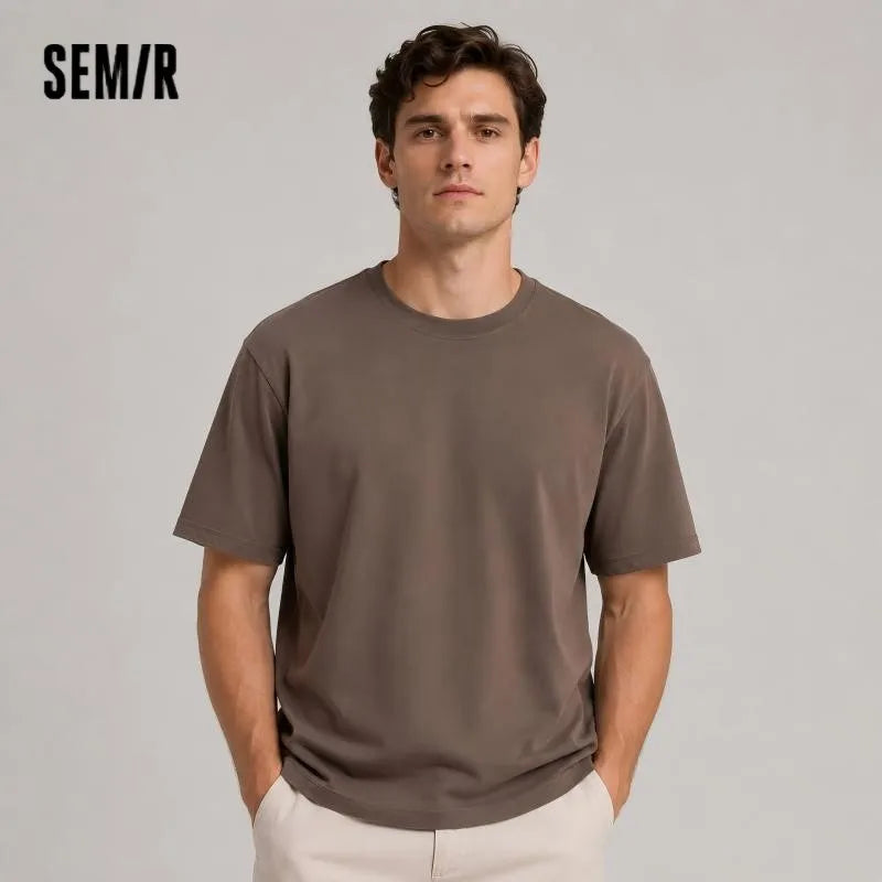Semir Men T shirt 2026 Fashion Solid Color Crew Neck Knitted Quick Dry Cool Feeling Antibacterial Tops Clothes For Man