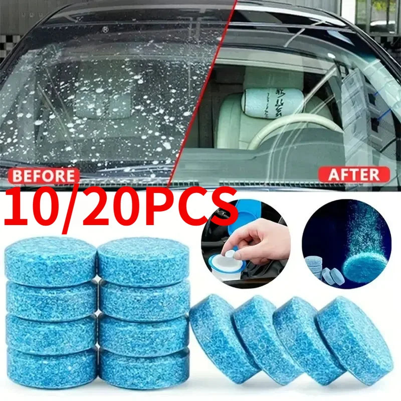 10/20pcs Car Windshield Cleaner Tablets, Effervescent Glass Washer Concentrate, All-Season Washer Fluid,Keep the glass clean