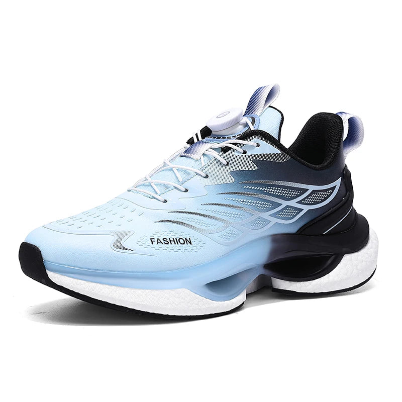 Lovers rotating shoelaces running shoes four seasons new soft sole outdoor casual sports shoes men's breathable light sneakers