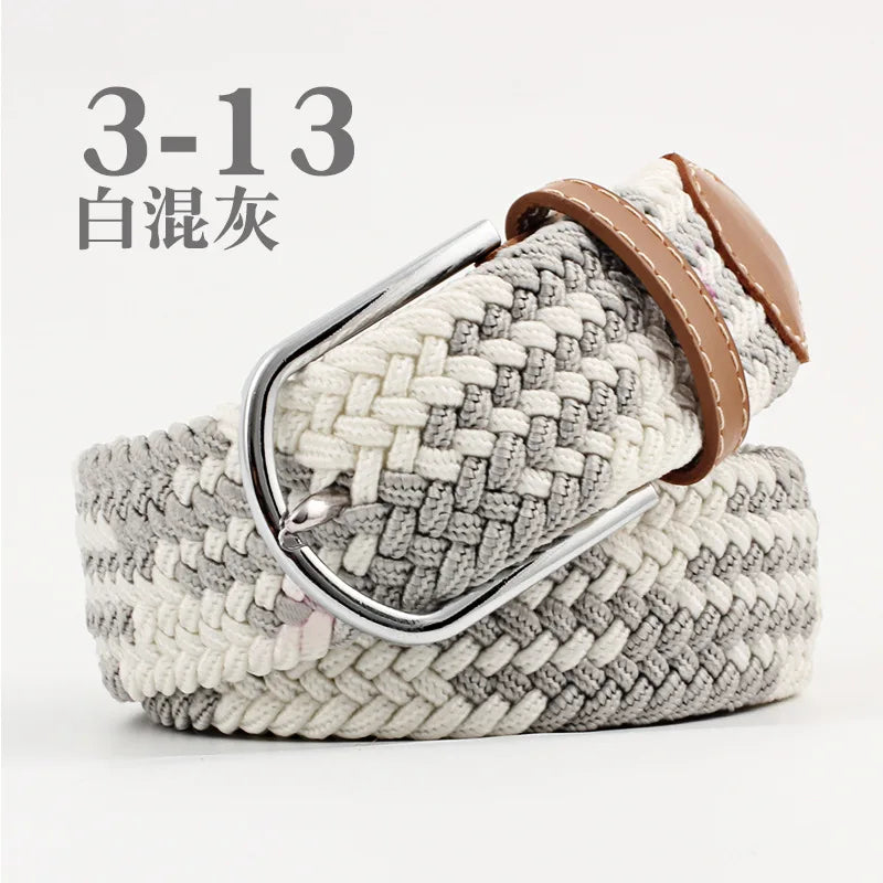 105cm Stretch Woven Belt, Unisex Canvas Belts Fashion Casual Student Belt Women Cinturon Male Waistband.