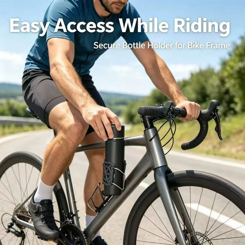 Universal Hollow-out Punch-Free Rotating Water Bottle Holder for Cycling Electric Bikes & Motorcycles Adaptive Bike Accessory