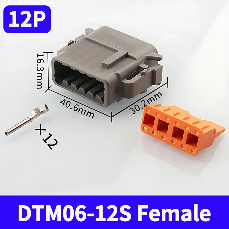 ឧបករណ៍ភ្ជាប់ស៊េរី Deutsch DTM ចំនួន 20 ឈុត 2/3/4/6/8/12 ម្ជុលប្រុស និងស្រី រួមមាន DTM04-2P DTM06-2S សម្រាប់រថយន្ត និងផ្លូវបិទផ្លូវ