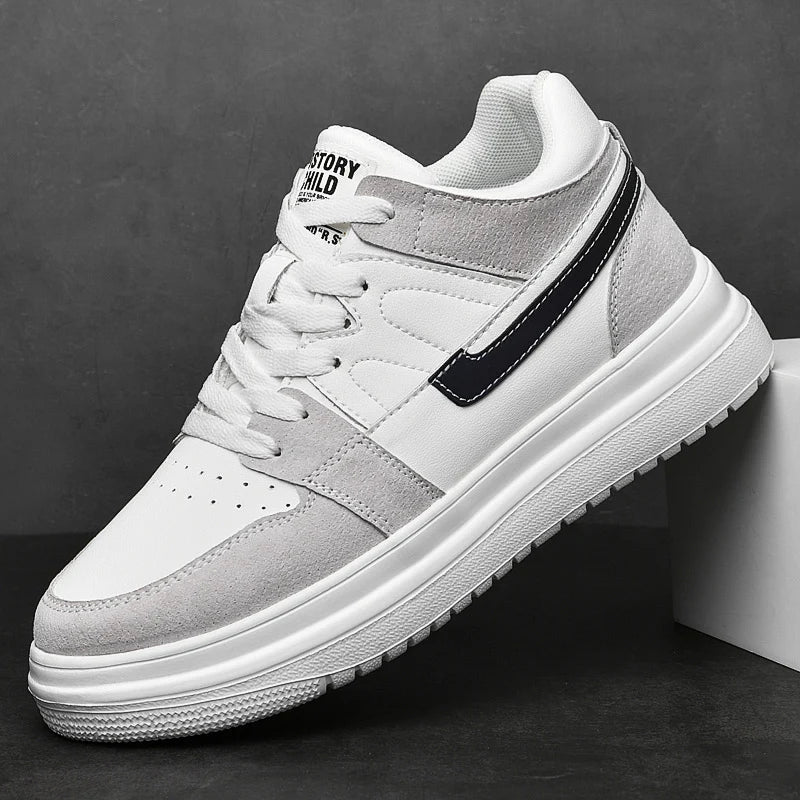 Spring Autumn Mens Fashion Genuine Leather Casual Sneakers Men High Top Skateboarding Shoes Comfortable Dropshipping