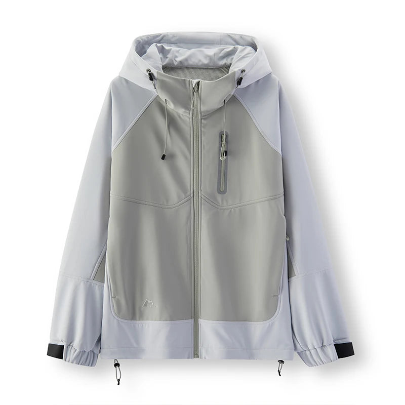 Semir Jacket Men Winter Fleece Lined Loose Hooded Outerwear 2025 New Outdoor Cycling Color Block Top Fashion Trendy