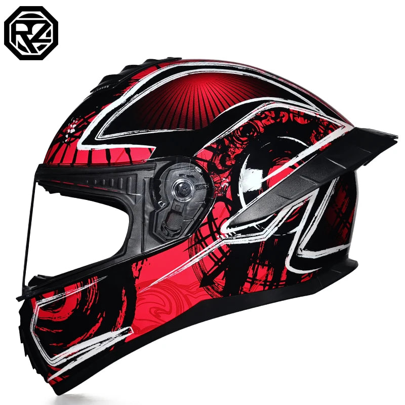 Virtue Motorcycle Helmet Men and Women Summer DOT Anti-fog ECE Helmet Full Cover Four Seasons Universal Winter Warm Personality