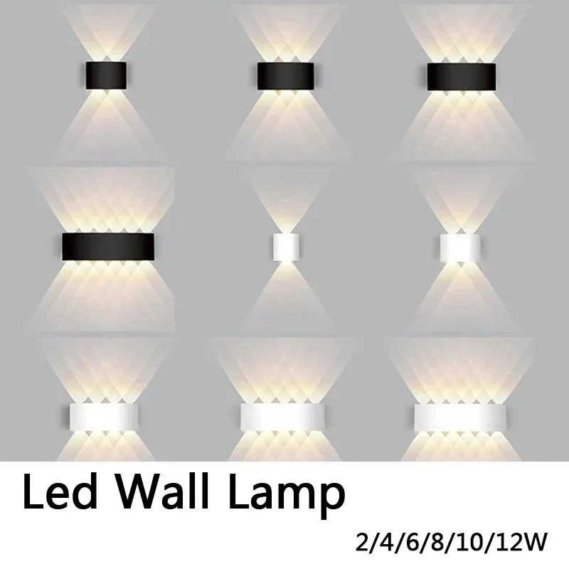 ចង្កៀងជញ្ជាំងខាងក្នុង LED 4W/6W/8W/10W/12W ការពារទឹកជ្រាប IP65 ចង្កៀងជញ្ជាំងអាលុយមីញ៉ូម ចង្កៀងសួនច្បារសម្រាប់បំភ្លឺបន្ទប់ទទួលភ្ញៀវ ជណ្តើរ