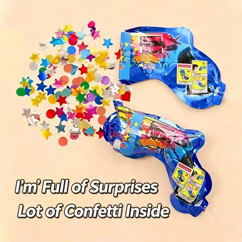 Handheld Inflatable Confetti Gun Party Popper Safe Confetti Shooter for Wedding Birthday Graduation Kids Party Celebrations