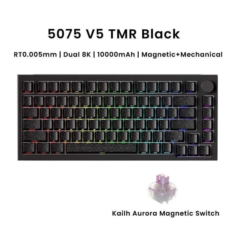 Akko Magnetic Keyboard 5075 V5 TMR 75% RT0.005mm Hot-swap Compatible with Magnetic/Mechanical Switches 8K ARGB Gaming Keyboard