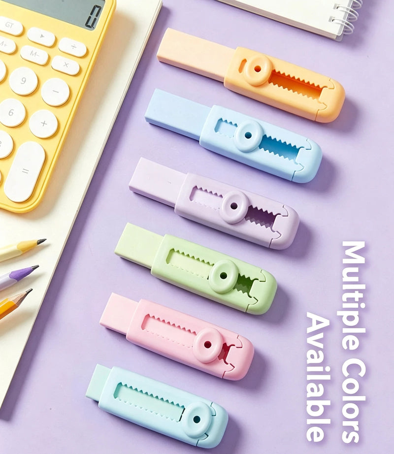 Push Pull Eraser for Children and Elementary School Students, Pencil Eraser Without Debris, Push-Pull Lock Eraser, Stationery