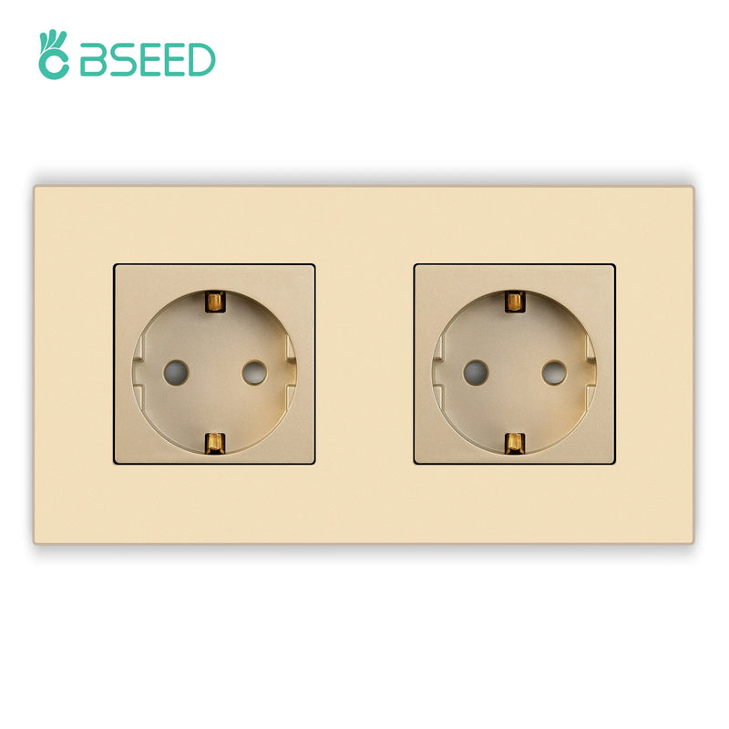 BSEED EU Single Wall Sockets Double 5V 2.1A USB Socket Phone Charge Triple Power Plugs With Plastic Panel Four Frame Outlets