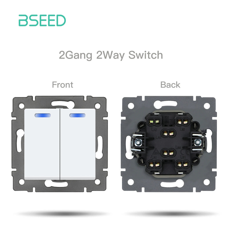 BSEED Wall Button Switch 1/2Gang USB Type-C Wall Socket Module Part Internet TV Telephone Socket Plastic Frame DIY Function Part