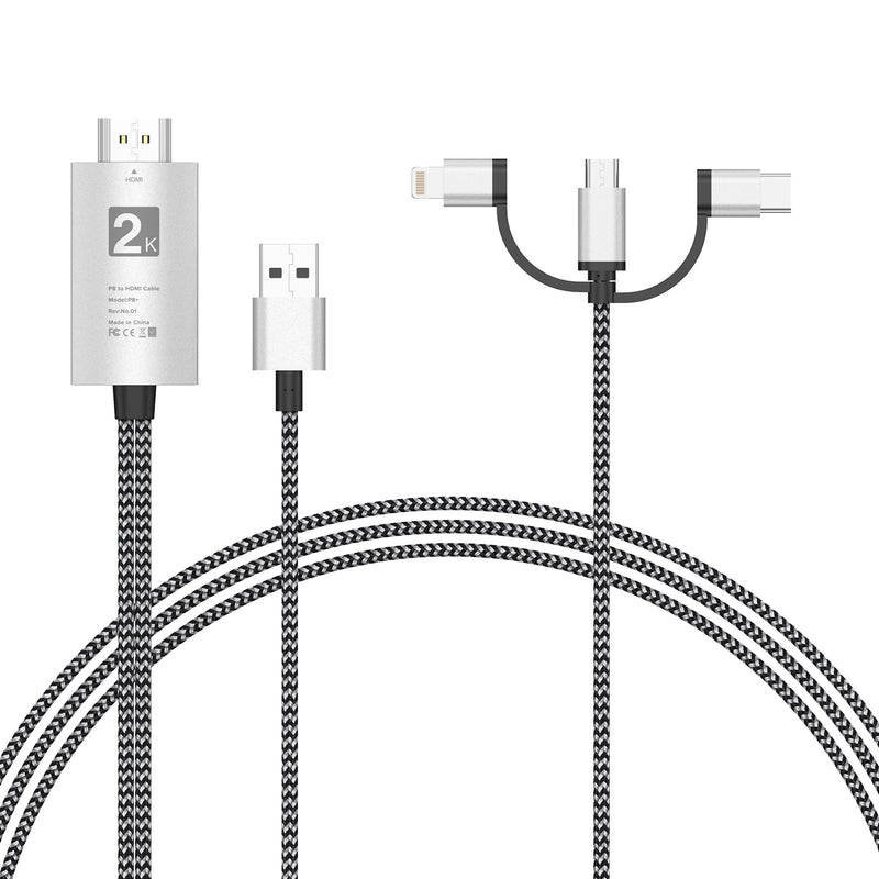 ខ្សែ UCable HDMI ទៅ Lightning 3 ក្នុង 1 សម្រាប់ភ្ជាប់អេក្រង់ទៅម៉ូនីទ័រផ្ដេក និងបញ្ឈរ សម្រាប់ I-O-S/ទូរស័ព្ទ Android
