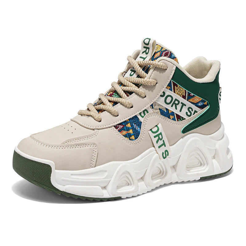 Men's high-top casual sneakers four seasons new breathable lightweight soft-sole outdoor racing running shoes speed sports shoes