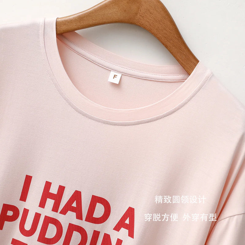 Japanese Style Ladies Nightwear Nightshirt New Modal Women's Sleepwear Nightgowns Round Neck Casual Medium Length Night Dress