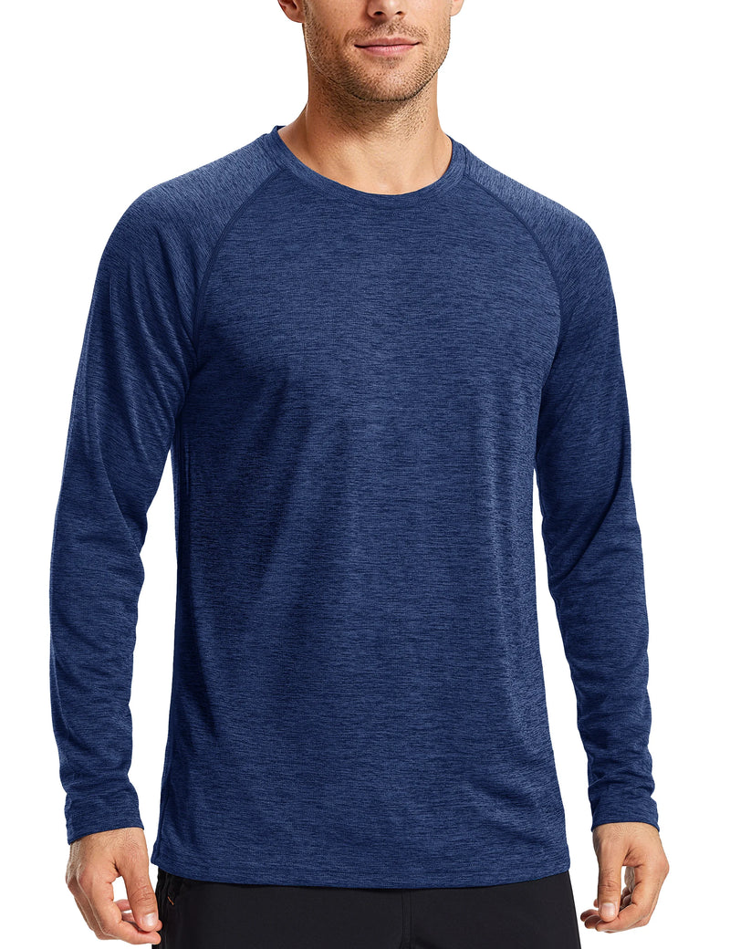 TACVASEN Men's Spring UPF 50+ Fishing T-Shirt Long Sleeve Quick Dry Breathable Outdoor Athletic Tee for Hiking Running Workout