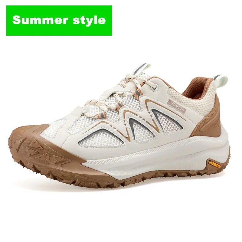 HUMTTO Men's Outdoor Sports Shoes Non-slip Trekking Shoes for Men Breathable Hiking Boots Leather Safety Walking Sneakers Man