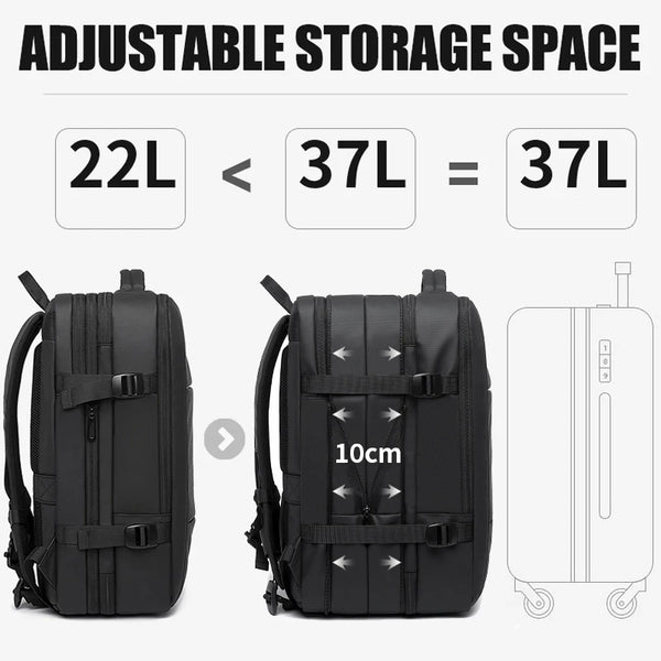 BANGE Travel Backpack Men Business Backpack School Expandable USB Bag Large Capacity 17.3 Laptop Waterproof Fashion Backpack