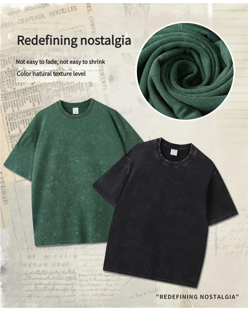 Loose Bleach Stain  Heavyweight Summer Top American Style Retro Washed Snowflake Short Sleeve Round Neck T-Shirt