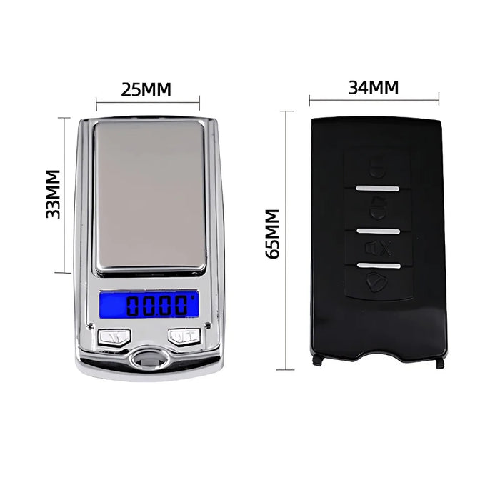 1Pc 200g 0.01g Precision Portable Car Key Shape Mini Digital Pocket Electronic Gram Scale with LCD Display and Batteries