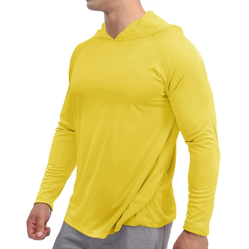 TACVASEN UPF 50+ Sun Protection T-Shirts Mens Long Sleeve Hoodie Casual Quick Dry T-Shirts Outdoor Hike Sports Run Pullover Tops