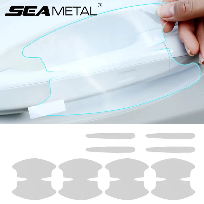 SEAMETAL Universal Car Door Handle Anti-scratch Protective Stickers Clear Invisible Car Door Wrist Paint Protection Film Decals