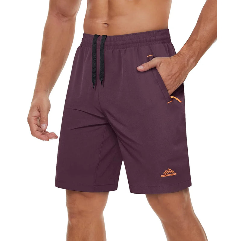 TACVASEN Quick Dry Athletic Running Shorts with Zipper Pockets Men's Summer Shorts for Gym Training Workout Hiking Casual Shorts