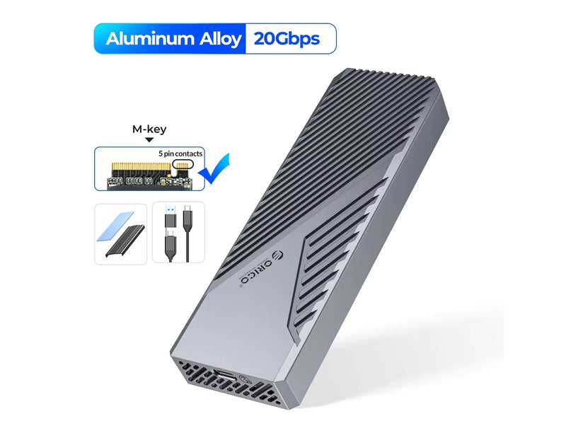 ORICO USB4 40Gbps Enclosure with Cooling Fan 8TB PCIe4.0 NVME Enclosure Aluminum Compatible Thunderbolt 3/4 for mac mini iMac