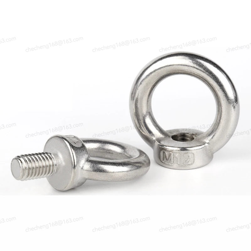 DIVEDEER 1-2Pcs M3 M4 M5 M6 M8 M10 M12 Lifting Eye Nuts/ Screw 304 Stainless Steel Ring Eyebolt Ring Hooking Nut Screws
