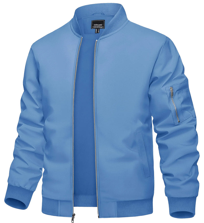 TACVASEN Men's Lightweight Windbreaker Bike Jacket Spring Autumn Casual Zip Up Coat With Pockets Fashion Streetwear Outerwear
