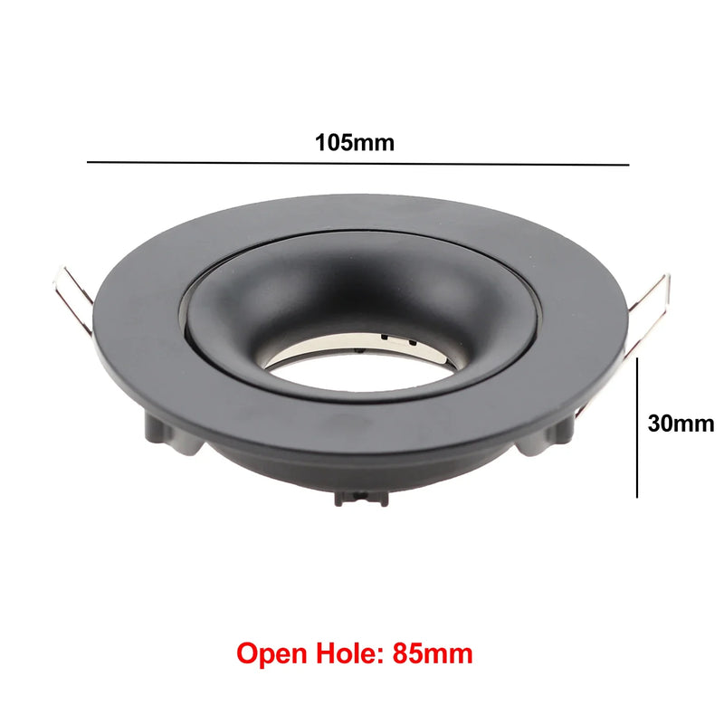 Round Square Recessed Downlight Black White GU10 MR16 Spotlight Bulb Socket Mounting Ceiling Spot Lights Lamp Frame Lamp Holder