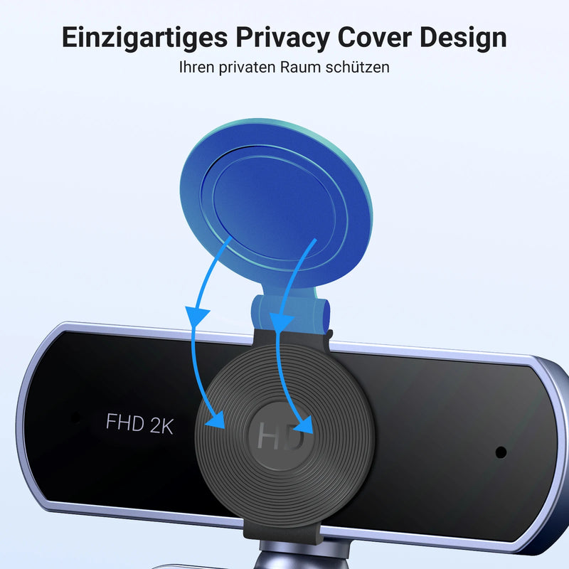 UGREEN USB Webcam 2K HD Mini Webcam Web Dual Microphones for Youtube Zoom Video Calling 30fps web cam