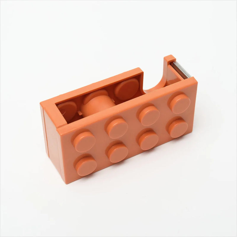 1pc Building Block Tape Holder, Cultural And Creative Tape Holder, Transparent Tape Cutter, Office Tape Box, Tape storage box