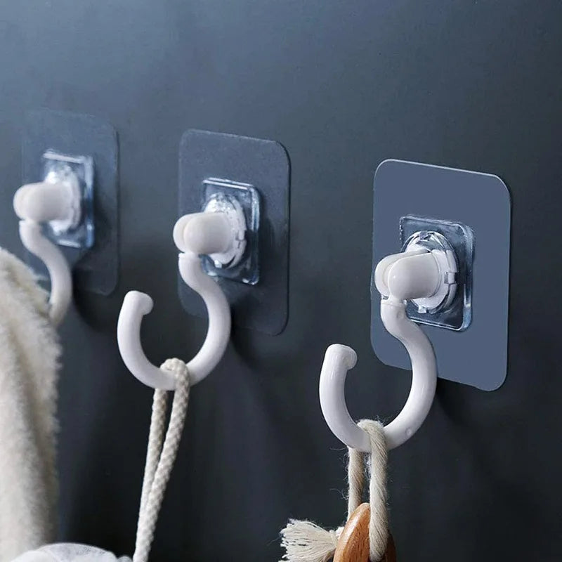 2pcs 360°Rotatable Ceiling Wall Hook, Self-adhesive Wall Hooks, Ceiling Hanging Hook for Dome Bed Canopy Netting Mosquit.