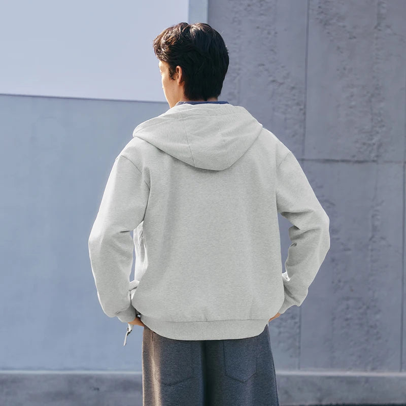 Semir Minimalist Jacket Men Spring Knitted Hooded Outdoor Casual Versatile Couple Style Loose Comfortable Daily Top
