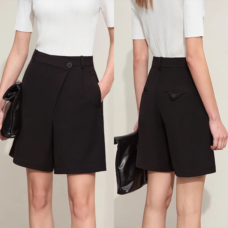 ខោខ្លី Amii Minimalism 2024 Basics រដូវក្តៅថ្មី រឹងមាំ សម្រាប់ធ្វើដំណើរ និងធ្វើការ ខោខ្លីធម្មតាសម្រាប់ស្ត្រី 12442069