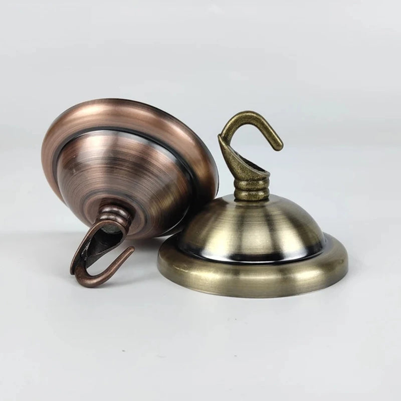 ជើងចង្កៀងពិដាន JOYINLED រចនាបែប Vintage ពណ៌ខ្មៅ/ស/សំរិទ្ធ/មាស/ទំហំ 56mm ដែកមូល DIY + ទំពក់ សម្រាប់តោងពិដាន