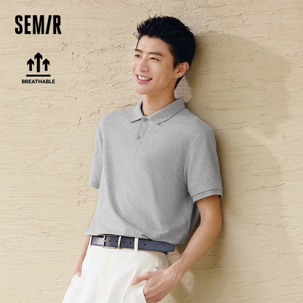 អាវយឺត Semir Polo សម្រាប់បុរស ស្លីមសម ស្រូបយកសំណើម អាវយឺតដៃខ្លីពណ៌រឹង រដូវក្តៅឆ្នាំ ២០២៥ សម្រាប់ពាក់សកម្ម