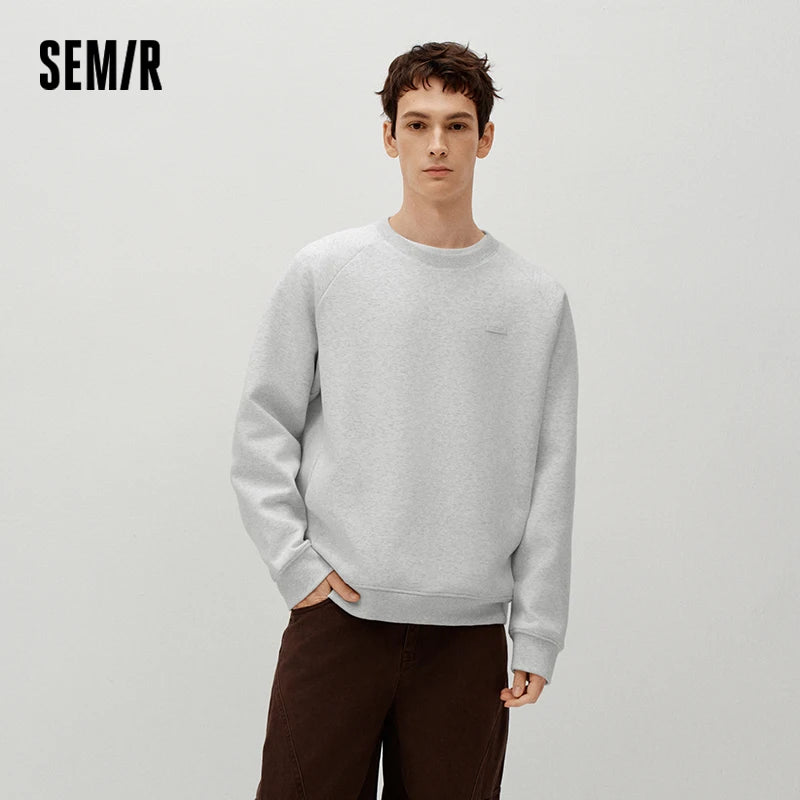 Semir Men Sweatshirt Soft Touch 2026 Winter Casual Style Warm Layer Everyday Wear Clean Silhouette Daily Wardrobe