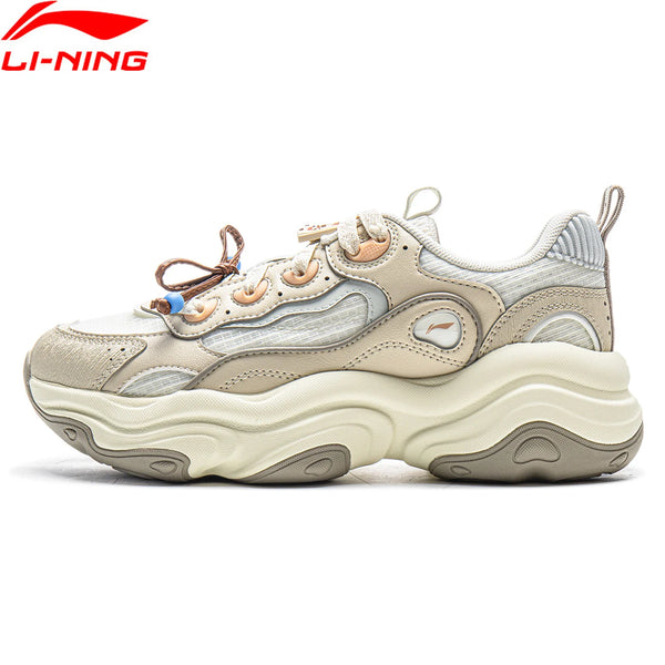 ស្បែកជើង Li-Ning ស្ត្រី MIA របៀបរស់នៅ ពាក់បាន ឆ្លុះបញ្ចាំង បែប Retro ស្បែកជើងកីឡា កែងក្រាស់ LiNing ស្បែកជើងប៉ាតាធម្មតា AGCV276