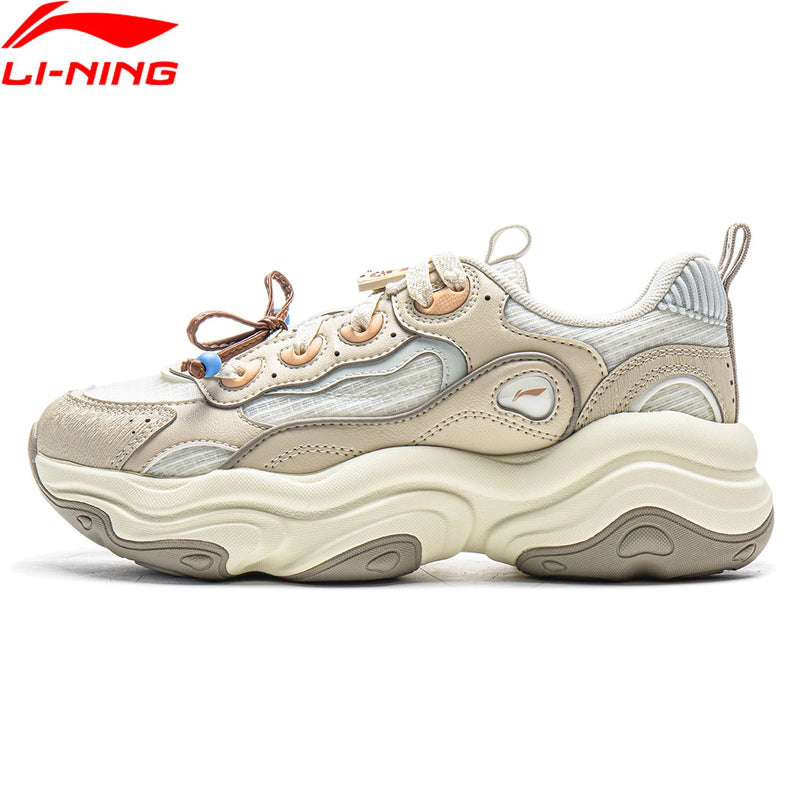 ស្បែកជើង Li-Ning ស្ត្រី MIA របៀបរស់នៅ ពាក់បាន ឆ្លុះបញ្ចាំង បែប Retro ស្បែកជើងកីឡា កែងក្រាស់ LiNing ស្បែកជើងប៉ាតាធម្មតា AGCV276