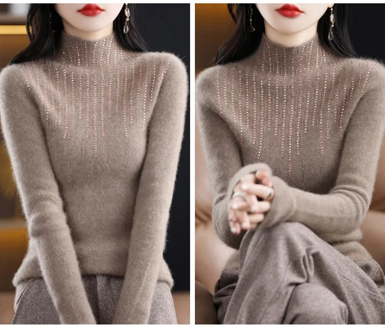 Middle Aged Mother Women's Knitting Pullover Sweater 2025 Autumn/Winter Fashion Loose Ladies Comfortable Pull Femme Sweater Top