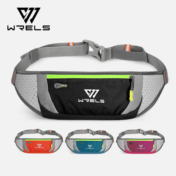 WRELS Waterproof Waist Pack with Adjustable Belt Slim Utralthin Waist Bag Breathable Running Gym Marathon Cycling Waist Belt Bag